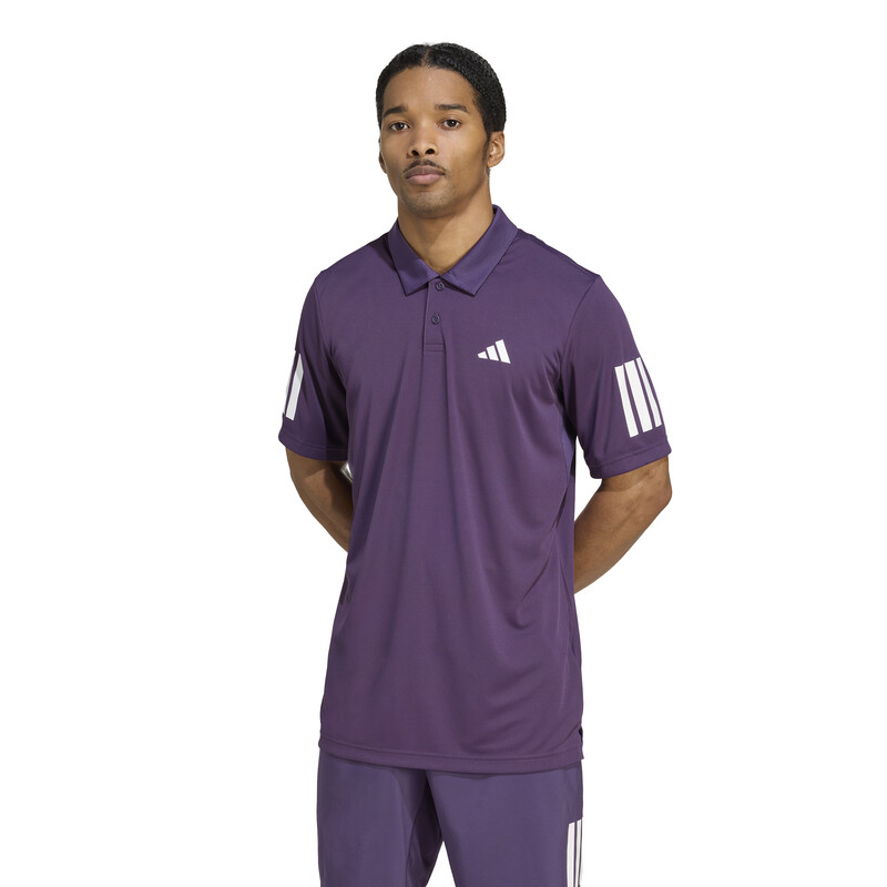 adidas Club 3 Stripes Polo (M) (Aurora Plum)