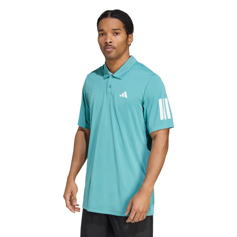 adidas Club 3 Stripes Polo (M) (Powder Teal)