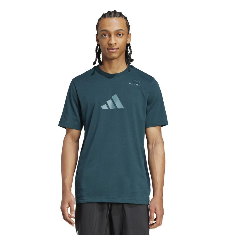 adidas Tennis Category Graphic Tee (M) (Aurora Ivy)