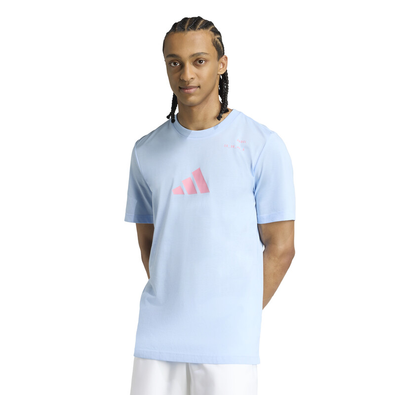 adidas Padel Category Graphic Tee (M) (Glow Blue)