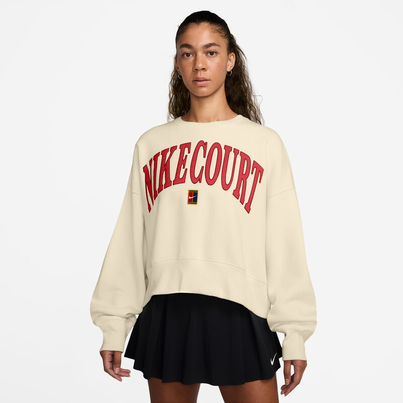 Nike Court Heritage Phoenix Fleece Crew Sweatshirt (W) (Ivory)