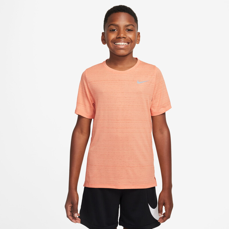 Nike Dri-FIT Miler Boys Short Sleeve Top (Apricot Agate)