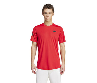 adidas Club 3 Stripe Tee (M) (Better Scarlet)