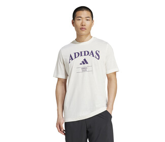 adidas Heritage Tennis Graphic Tee (M) (Chalk White)