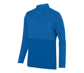 Augusta Shadow Tonal Heather 1/4 Zip Pullover (M) (Royal)